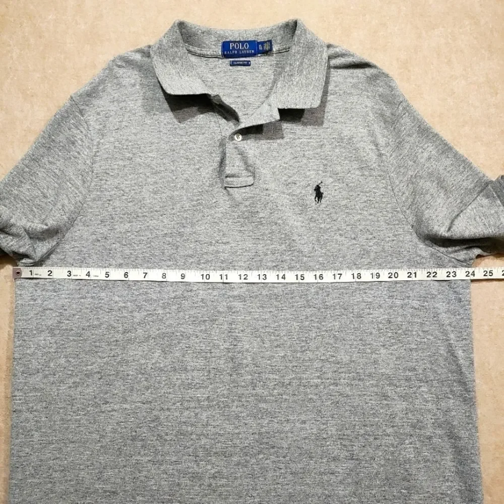 Polo by Ralph Lauren Gray Short Sleeve Polo Men's Shirt. #C
